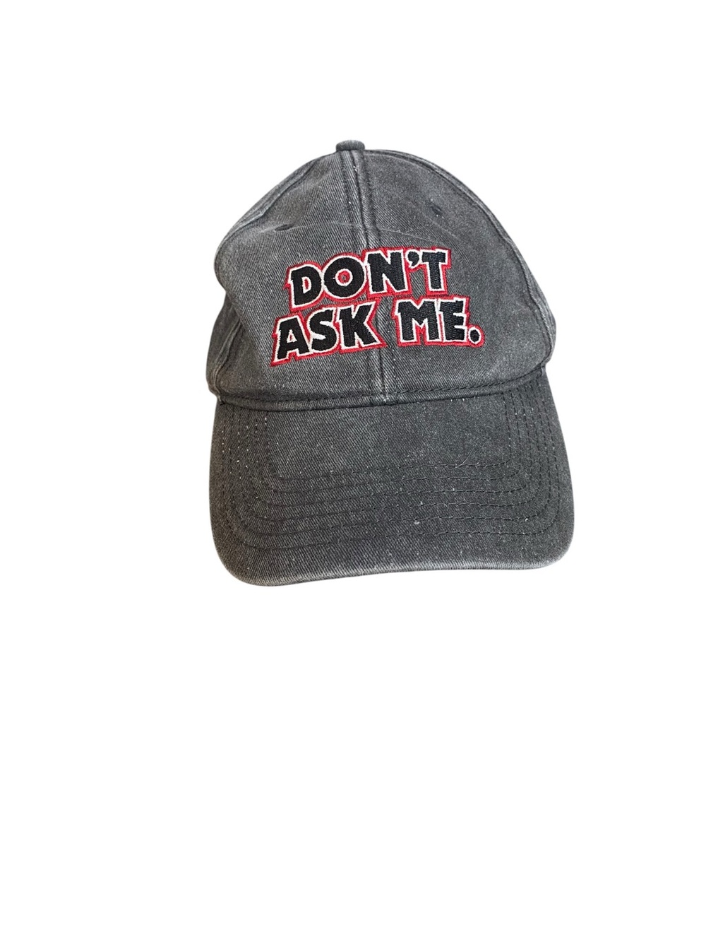 H3 Headwear "Don’t Ask Me" Charcol washed Embroidered Baseball Cap